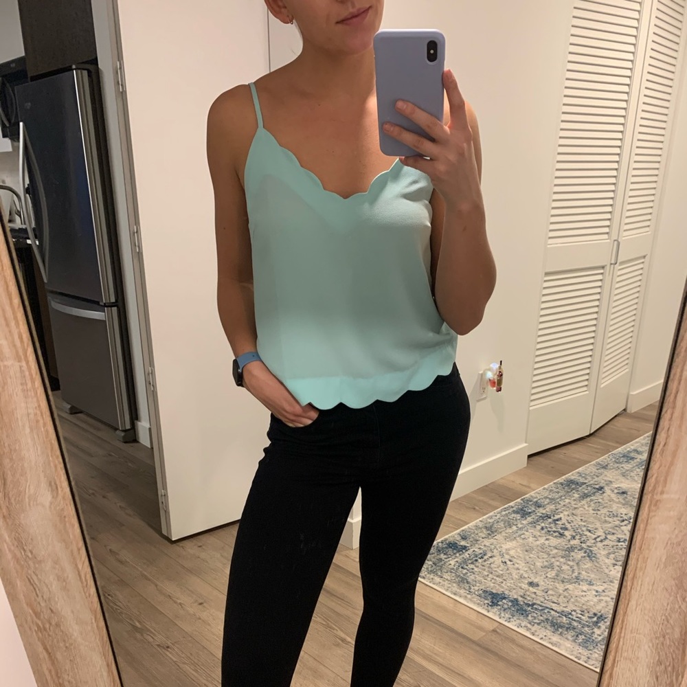 Chiffon scallop top